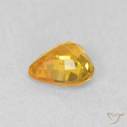 Zaffiro Arancio dorato naturale da 0.43 ct, Cuore, VS