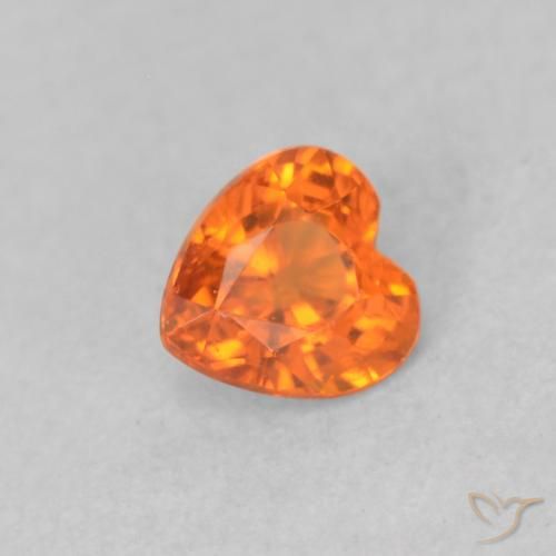 0.39ct Naturale Arancia Fuoco Zaffiro, Cuore, VS