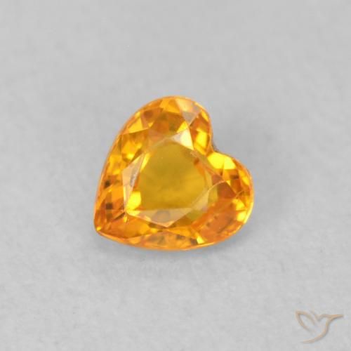 0.35ct Naturale Albicocca Arancia Zaffiro, Cuore, VS