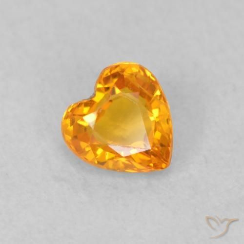 Zaffiro Albicocca Arancia naturale da 0.35 ct, Cuore, VS