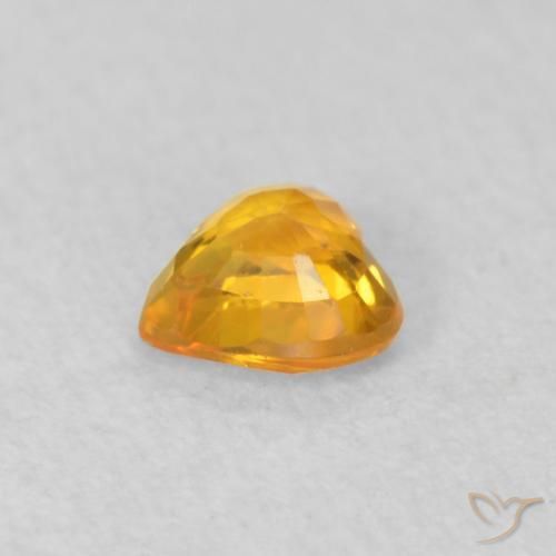 Zaffiro Albicocca Arancia naturale da 0.35 ct, Cuore, VS