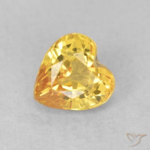 0.62ct Naturale Dorato Zaffiro, Cuore, VS