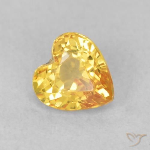 Zaffiro Dorato naturale da 0.62 ct, Cuore, VS