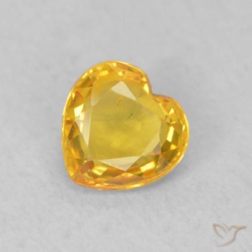 0.46ct Naturale Arancione-Oro Zaffiro, Cuore, VS