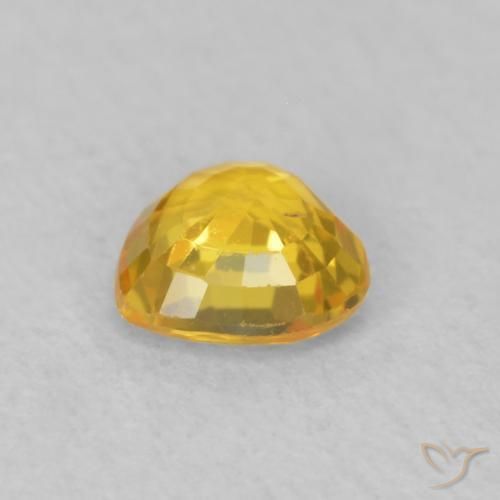 Zaffiro Arancione-Oro naturale da 0.46 ct, Cuore, VS