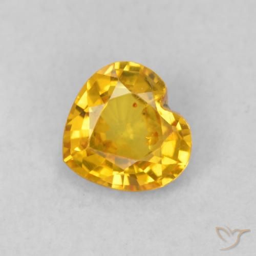 0.41ct Naturale Dorato Zaffiro, Cuore, VS