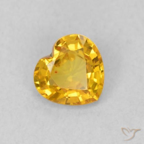 Zaffiro Dorato naturale da 0.41 ct, Cuore, VS