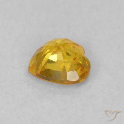 Zaffiro Dorato naturale da 0.41 ct, Cuore, VS
