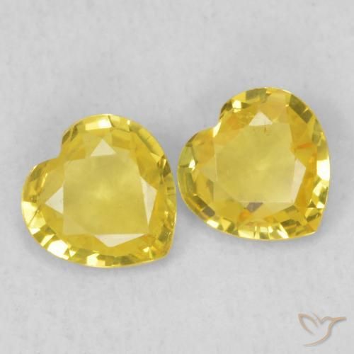 0.66ctw Naturale Giallo dorato chiaro Zaffiro, Cuore, VS