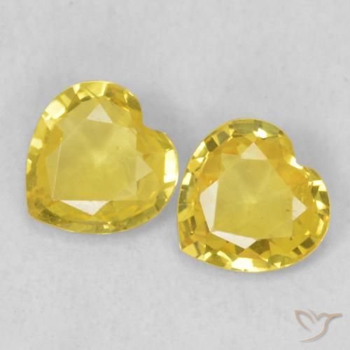 Gemme di Zaffiro Giallo dorato chiaro naturale da 0.66 ct, Cuore, VS