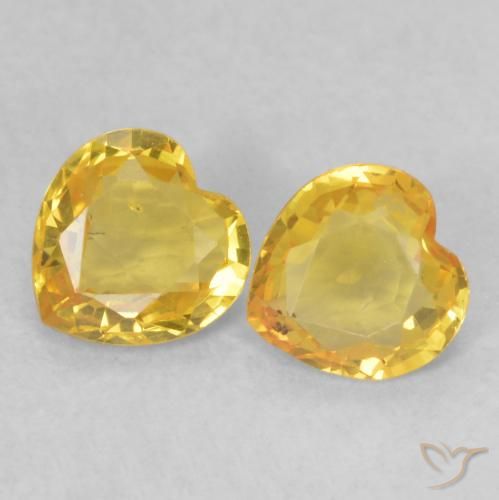 0.84ctw Naturale Dorato Zaffiro, Cuore, VS