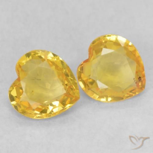 Gemme di Zaffiro Dorato naturale da 0.84 ct, Cuore, VS