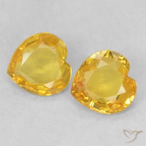 Gemme di Zaffiro Dorato naturale da 0.78 ct, Cuore, VS