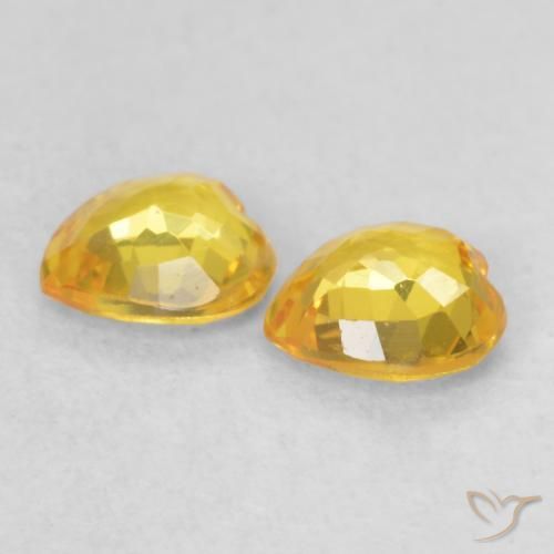 Gemme di Zaffiro Dorato naturale da 0.78 ct, Cuore, VS