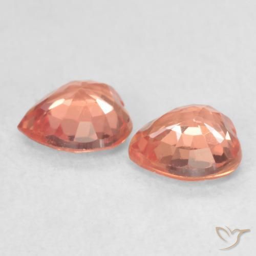 Gemme di Zaffiro Rosso arancione naturale da 0.79 ct, Cuore, VS
