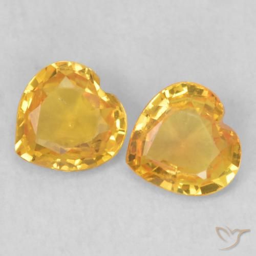 0.70ctw Naturale Arancio dorato Zaffiro, Cuore, VS