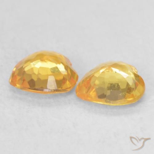 Gemme di Zaffiro Arancio dorato naturale da 0.70 ct, Cuore, VS
