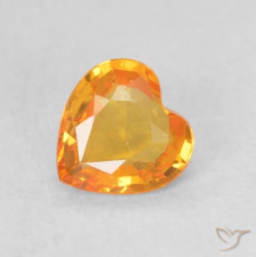 0.41ct Naturale Oro Zaffiro, Cuore, VVS-VS