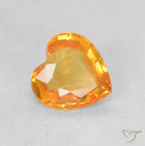 Zaffiro Oro naturale da 0.41 ct, Cuore, VVS-VS