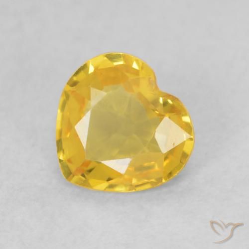 0.39ct Naturale Arancione-Oro Zaffiro, Cuore, VVS-VS