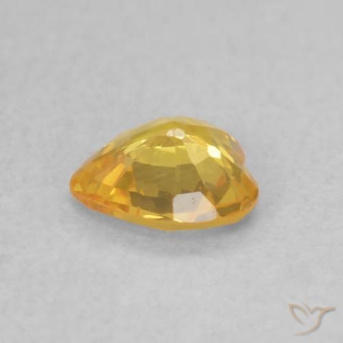 Zaffiro Arancione-Oro naturale da 0.39 ct, Cuore, VVS-VS