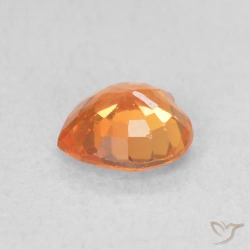 Zaffiro Arancio Medio naturale da 0.40 ct, Cuore, VVS-VS