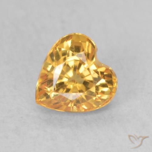 0.53ct Naturale Arancio-Oro Zaffiro, Cuore, VVS-VS