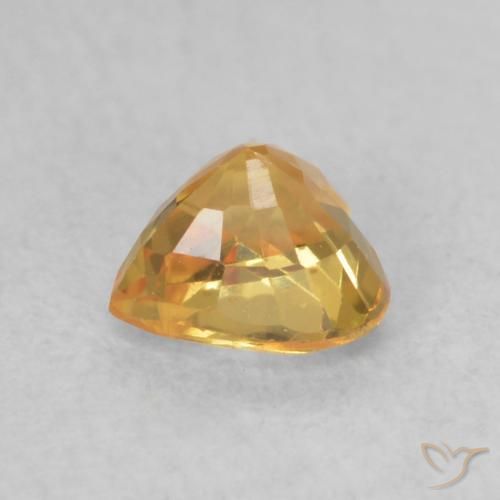 Zaffiro Arancio-Oro naturale da 0.53 ct, Cuore, VVS-VS