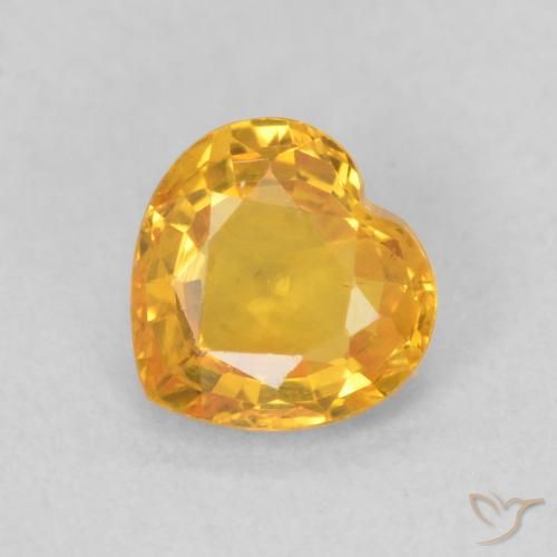0.45ct Naturale Dorato medio Zaffiro, Cuore, VS