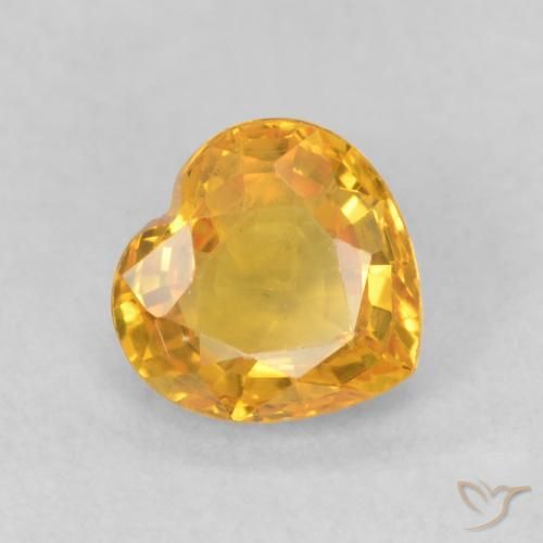 Zaffiro Dorato medio naturale da 0.45 ct, Cuore, VS