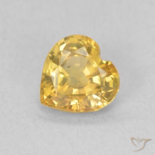 0.39ct Naturale Dorato Zaffiro, Cuore, VS