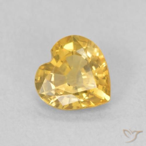 Zaffiro Dorato naturale da 0.39 ct, Cuore, VS