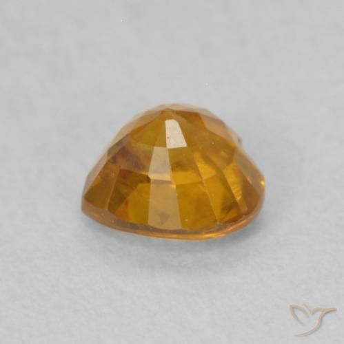 Zaffiro Arancio intenso-OroG naturale da 0.54 ct, Cuore, VS
