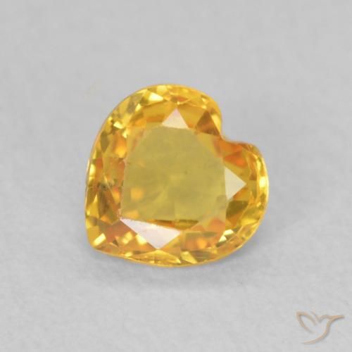 0.38ct Naturale Dorato Zaffiro, Cuore, VS