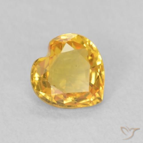 Zaffiro Dorato naturale da 0.38 ct, Cuore, VS