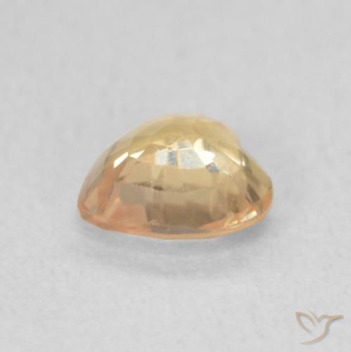 Zaffiro Dorato pesca chiaro naturale da 0.48 ct, Cuore, VS