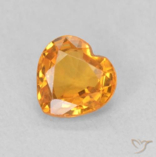0.44ct Naturale Oro Zaffiro, Cuore, VS