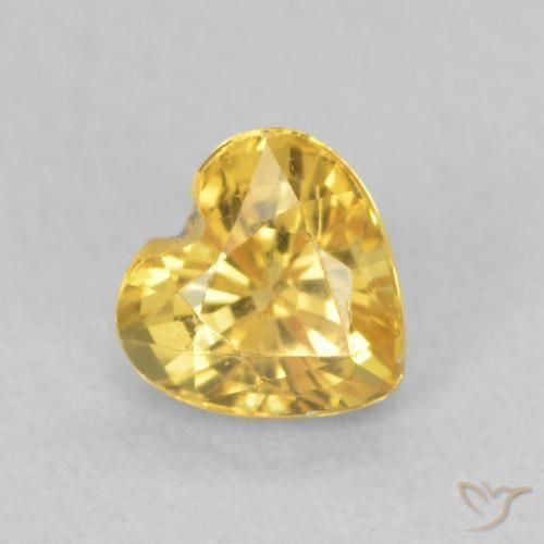 0.52ct Naturale Dorato medio Zaffiro, Cuore, VS