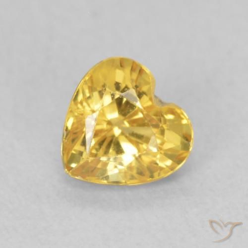 Zaffiro Dorato medio naturale da 0.52 ct, Cuore, VS
