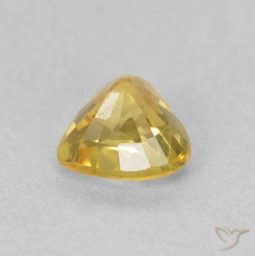 Zaffiro Dorato medio naturale da 0.52 ct, Cuore, VS