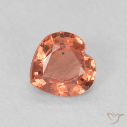 0.36ct Naturale Rosso arancione Zaffiro, Cuore, VS, Photo A
