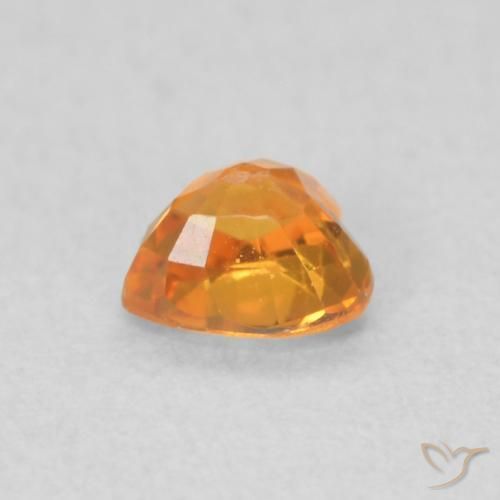 Zaffiro Albicocca Arancia naturale da 0.38 ct, Cuore, VS