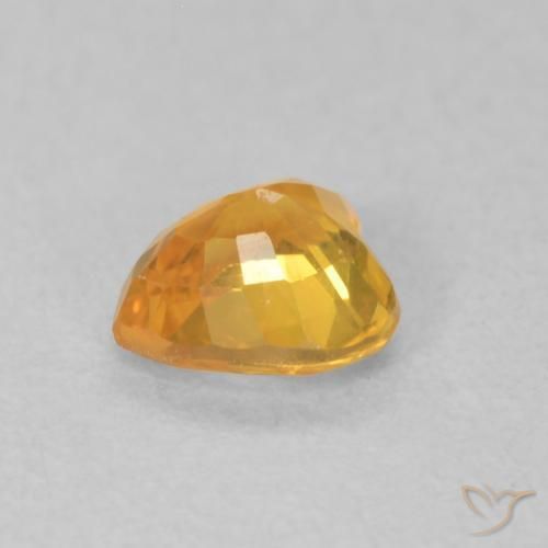 Zaffiro Arancio Dorato Profondo naturale da 0.47 ct, Cuore, VVS-VS