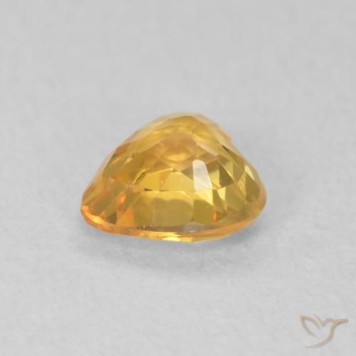 Zaffiro Dorato scuro naturale da 0.46 ct, Cuore, VVS-VS