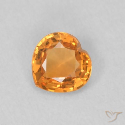 0.36ct Naturale Marrone arancio Zaffiro, Cuore, VVS-VS