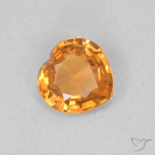 Zaffiro Marrone arancio naturale da 0.36 ct, Cuore, VVS-VS