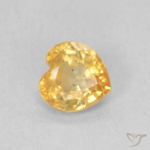 0.44ct Naturale Oro brillante Zaffiro, Cuore, VS