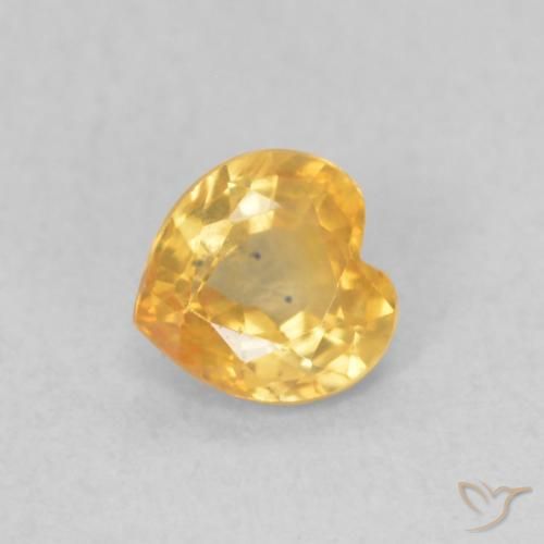 Zaffiro Oro brillante naturale da 0.44 ct, Cuore, VS