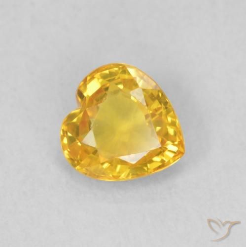 Zaffiro Dorato naturale da 0.43 ct, Cuore, VS