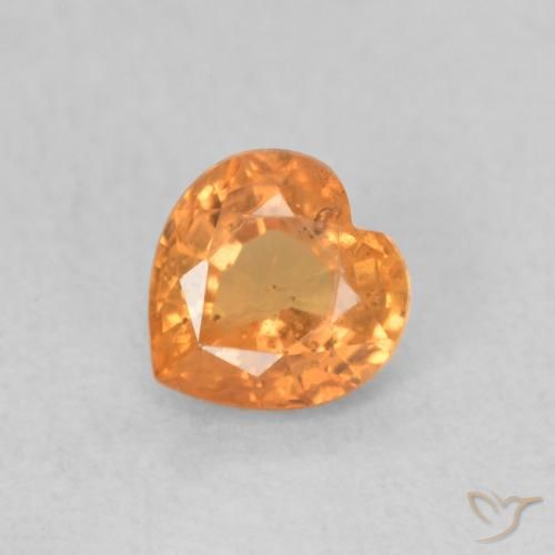 0.48ct Naturale Arancione brillante Zaffiro, Cuore, VS